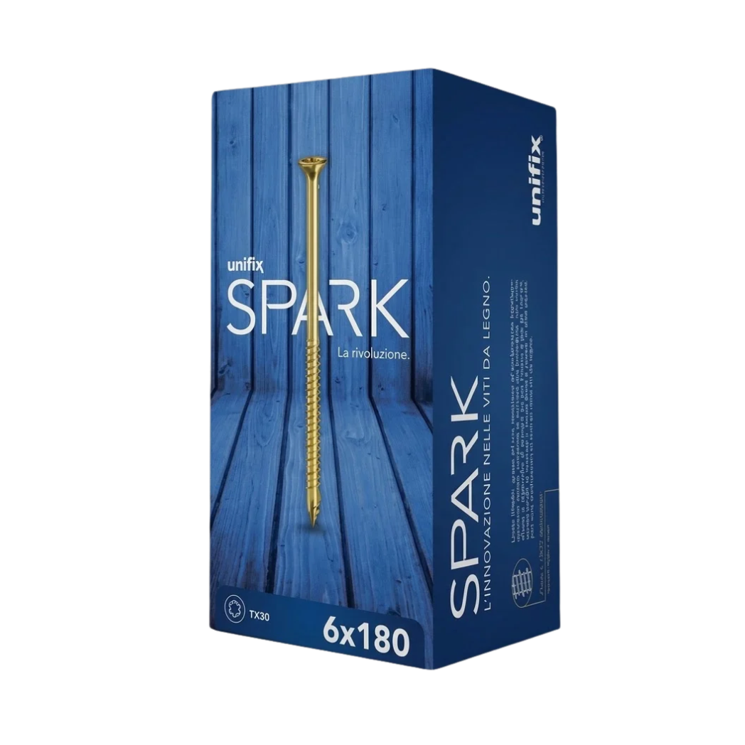 VITI DA CARPENTERIA PER LEGNO UNIFIX SPARK ZINCATE GIALLE - VARIE MISURE