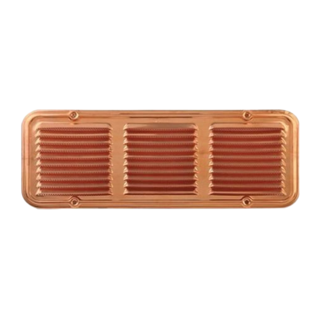 GRIGLIA AERAZIONE RETTANGOLARE IN RAME A 3 SEZIONI 14x36cm