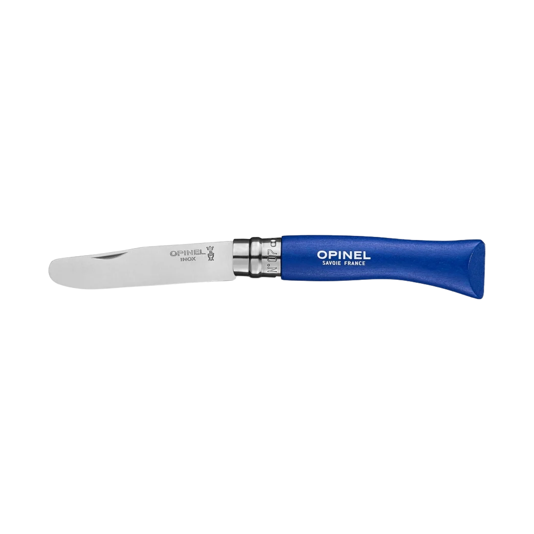 COLTELLO OPINEL N°7 INOX PUNTA TONDA BLU - IL MIO PRIMO OPINEL