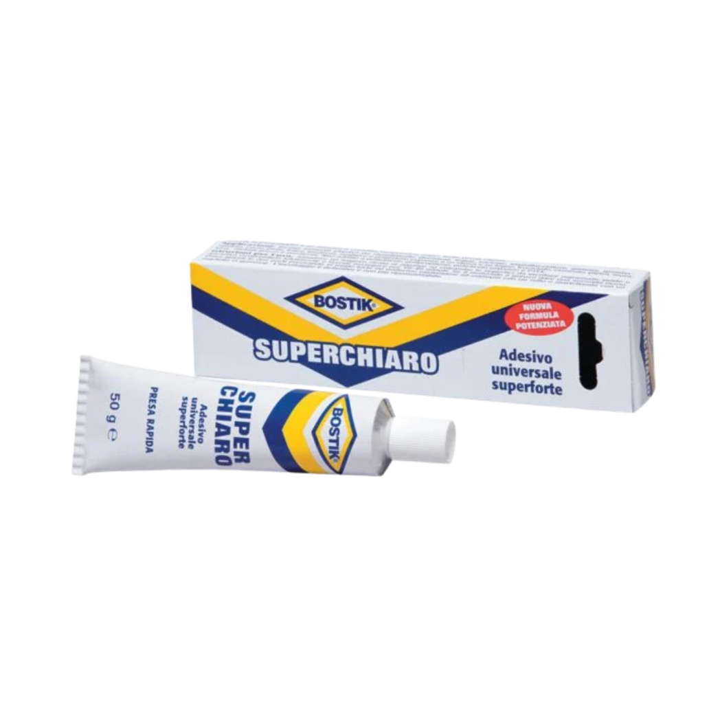 ADESIVO UNIVERSALE BOSTIK SUPERCHIARO CONTATTO SUPERFORTE - TUBETTO 50g